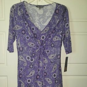 Daisy Fuentes Elbow Sleeve Knot Top